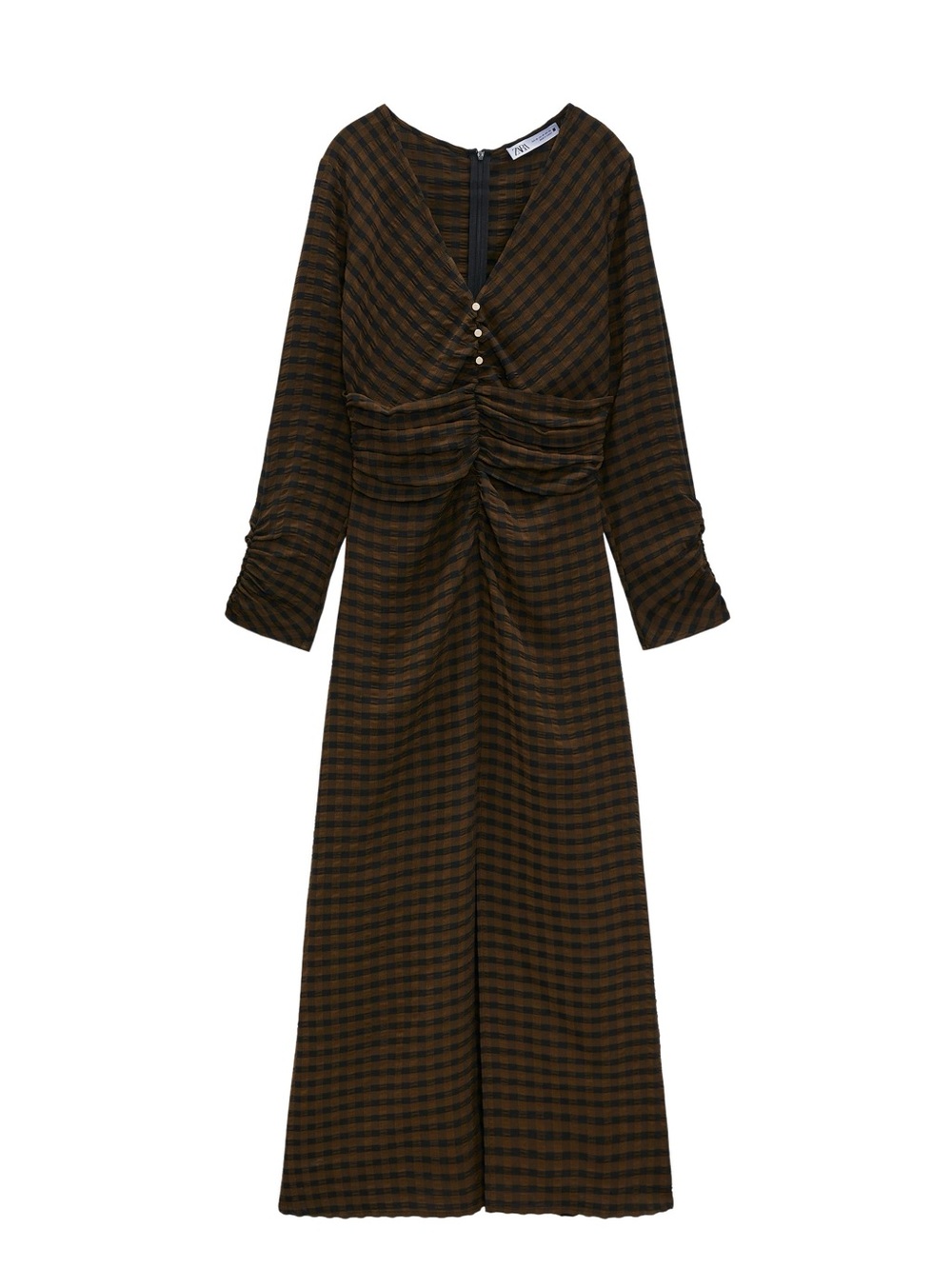 Zara checkered Midi dress - Picture 4 of 11